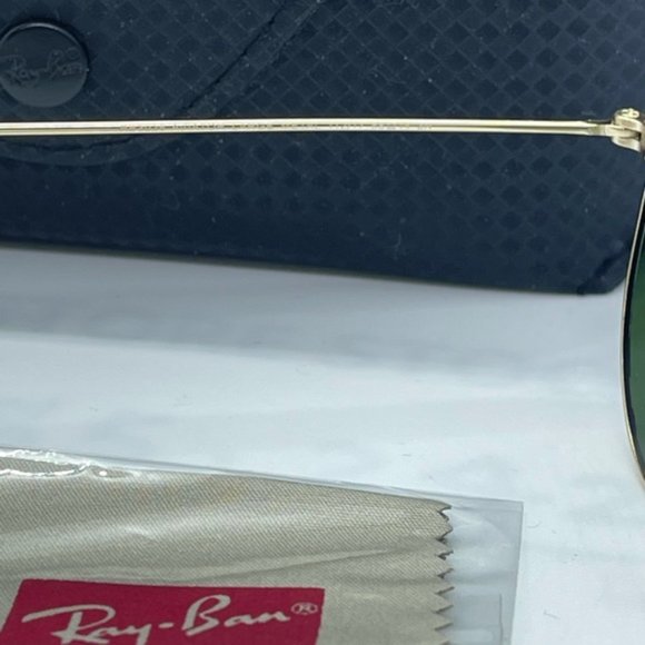 BNWT Rayban Gold with Blue Mirror sunglass 58-14 - Picture 6 of 6